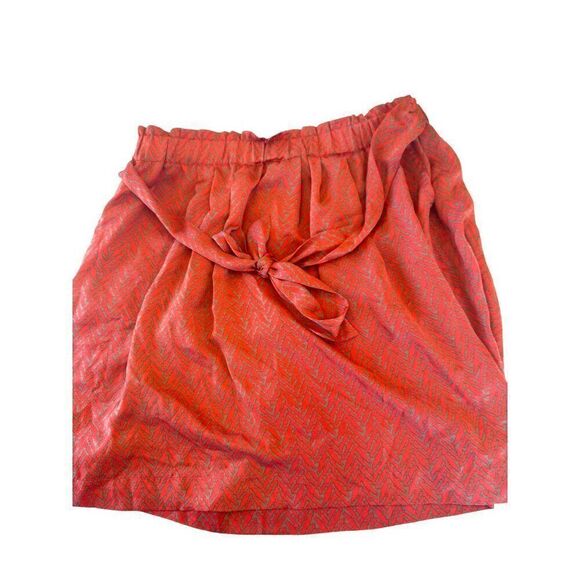 Banana Republic Red Chevron Print Mini Skirt Sz M EUC Summer Style, Preppy - Picture 1 of 10